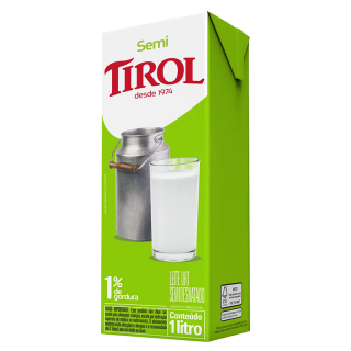 LEITE UHT TIROL C/TAMPA 1LT SEMI DESNATADO