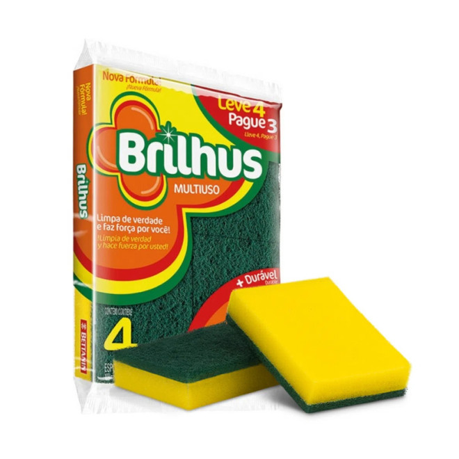 ESPONJA LIMPEZA BRILHUS LV4PG3