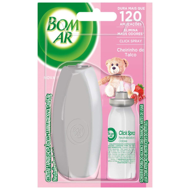 BOM AR CLICK SPRAY REFIL 12ML CHEIRINHO TALCO