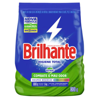 LAVA ROUPAS BRILHANTE SACHET 800G HIGIENE TOTAL