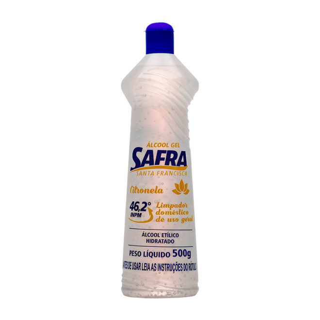 ALCOOL GEL SAFRA 46,2º 500G CITRONELA