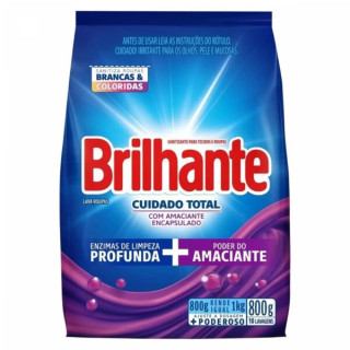 LAVA ROUPAS BRILHANTE SACHET 800G CUIDADO TOTAL