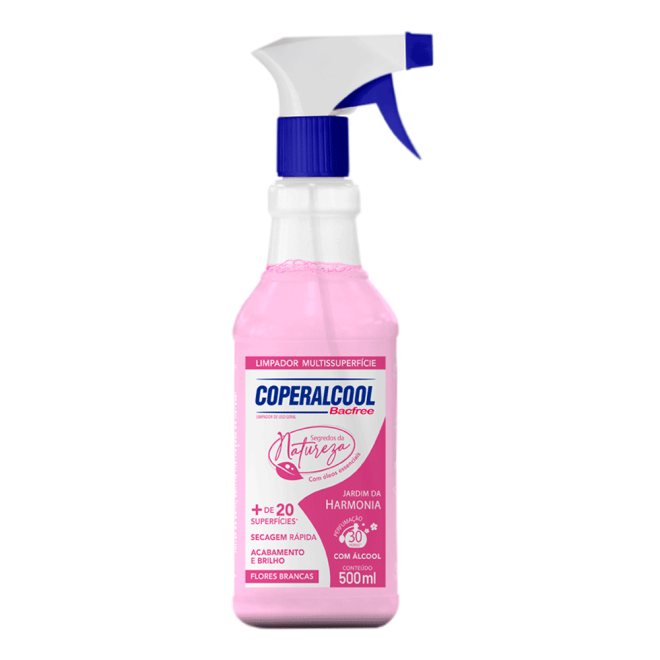 LIMPADOR COPERALCOOL BACFREE 500ML JARDIM DA HARMONIA