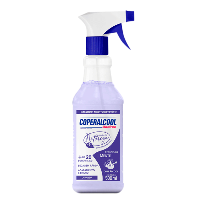 LIMPADOR COPERALCOOL BACFREE 500ML REFUGIO DA MENTE