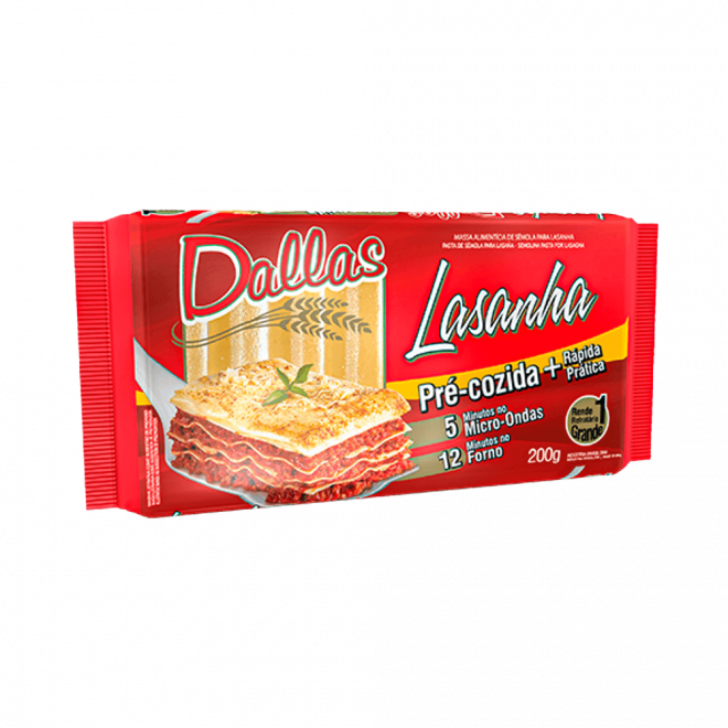 LASANHA DALLAS 200G PRE COZIDA