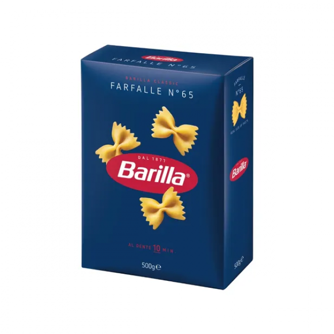 MAC BARILLA CAIXETA 500G FARFALLE