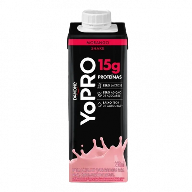 BEBIDA LACTEA DANONE YOPRO 250ML MORANGO