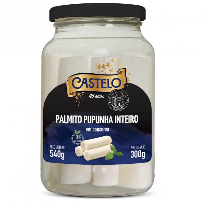 PALMITO CASTELO PUPUNHA 300G INTEIRO