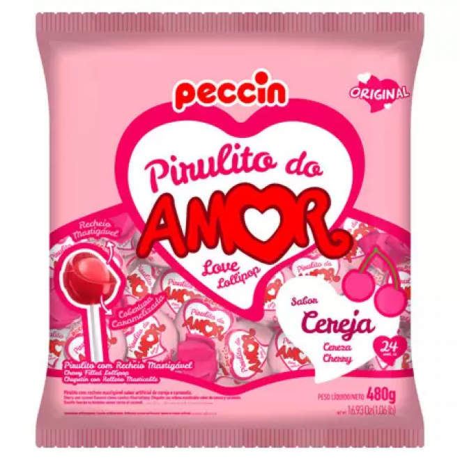 PIRULITO PECCIN 480G CEREJA AMOR