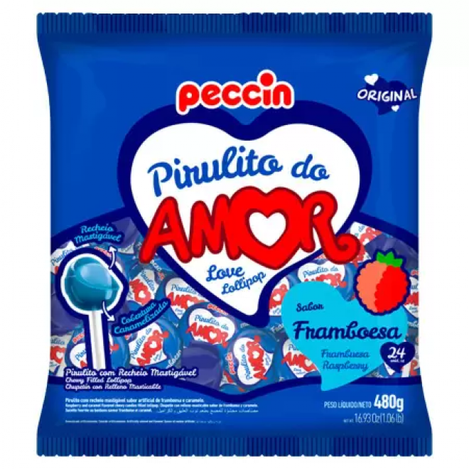 PIRULITO PECCIN 480G FRAMBOESA AMOR