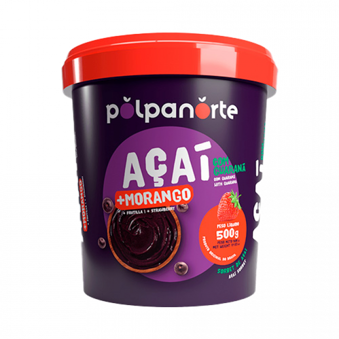 ACAI MIX POLPA NORTE 500G MORANGO