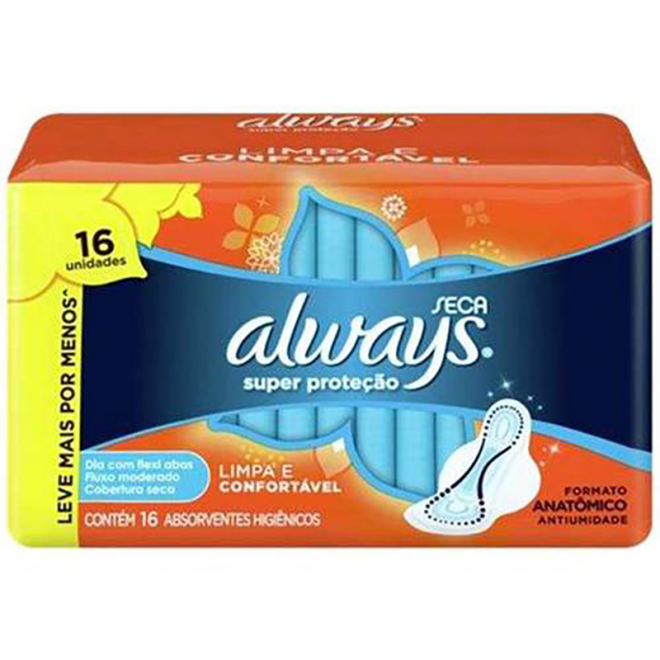 ABS ALWAYS SUPER PROTECAO 16UND C/ABAS SECA