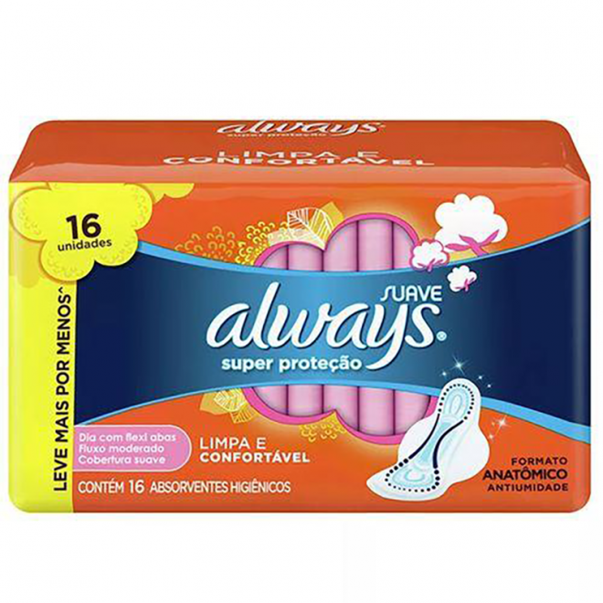 ABS ALWAYS SUPER PROTECAO 16UND C/ABAS SUAVE
