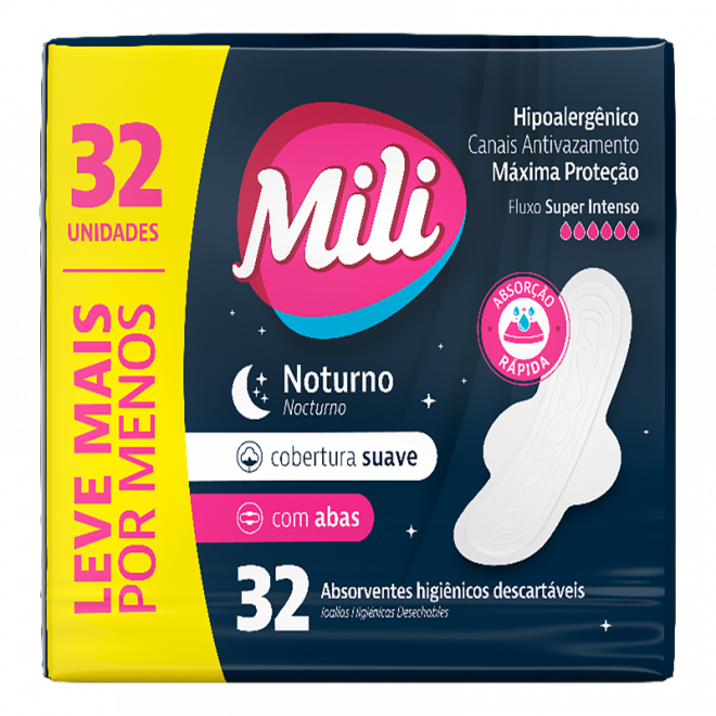 ABS MILI NOTURNO C/ABAS 32UN SUAVE