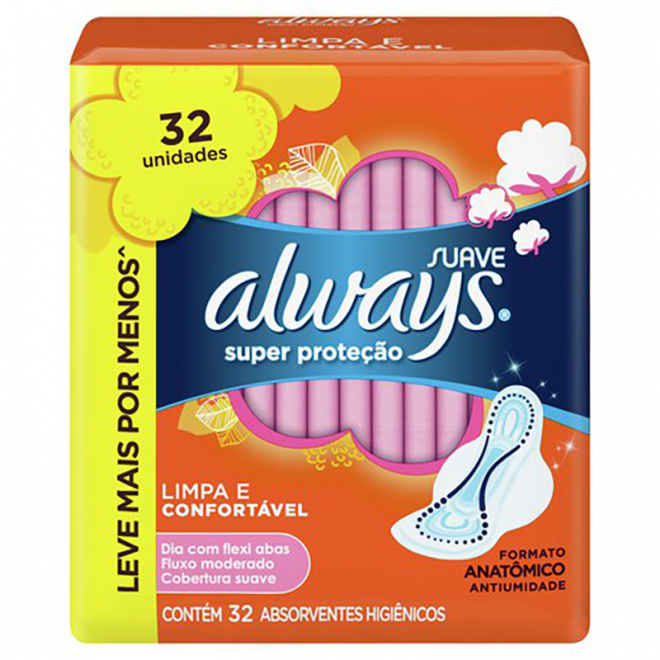 ABS ALWAYS SUPER PROTECAO 32UND C/ABAS SUAVE