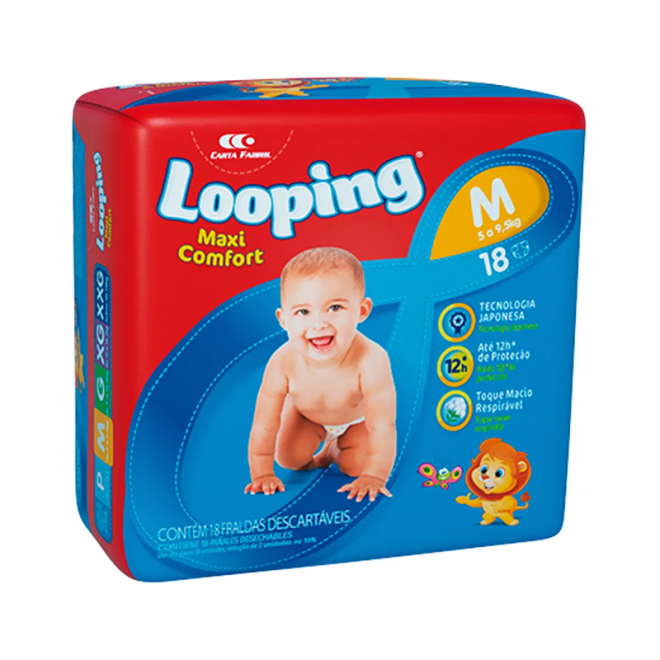 FRALDA LOOPING PRATICA M 18UND