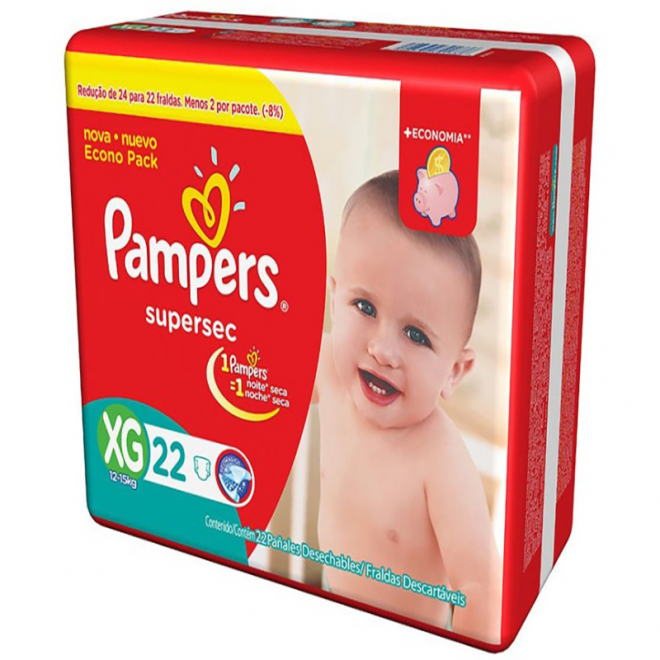 FRALDA PAMPERS SUPERSEC PACOTAO XG 22UND
