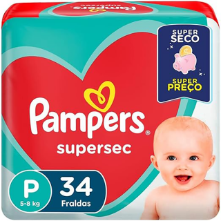 FRALDA PAMPERS SUPERSEC PACOTAO P 34UND