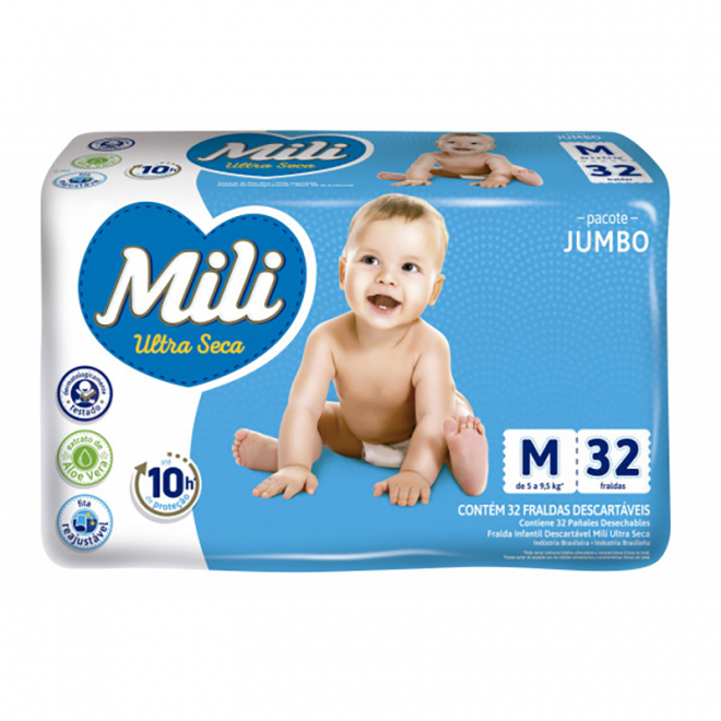 FRALDA MILI ULTRA SECA JUMBO M 32UN