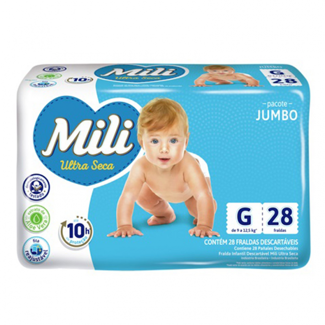 FRALDA MILI ULTRA SECA JUMBO G 28UN