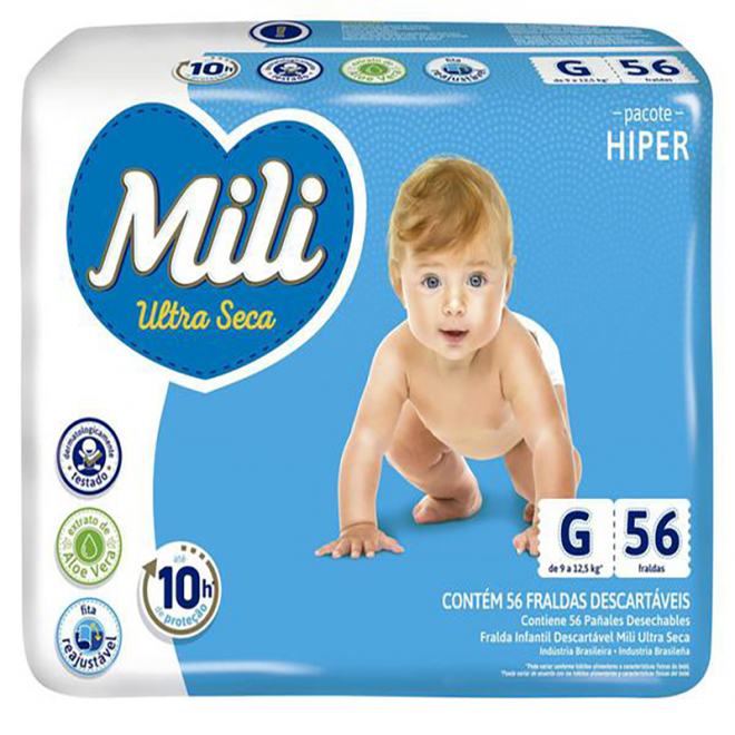 FRALDA MILI ULTRA SECA HIPER G 56UN