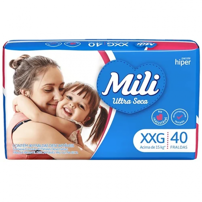 FRALDA MILI ULTRA SECA HIPER XXG 40UN