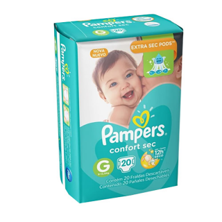 FRALDA PAMPERS CONFORTSEC PACOTAO G 20UN