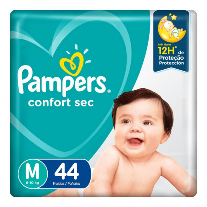 FRALDA PAMPERS CONFORTSEC MEGA M 44UN