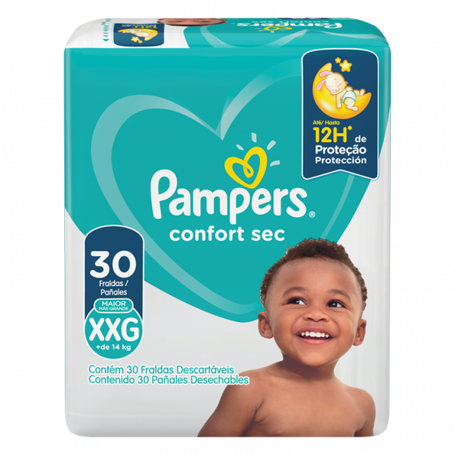 FRALDA PAMPERS CONFORTSEC MEGA XXG 30UN