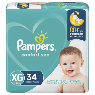 FRALDA PAMPERS CONFORTSEC MEGA XG 34UN