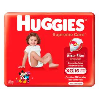FRALDA HUGGIES SUPREME JUMBO XG 16UN