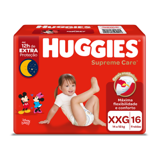 FRALDA HUGGIES SUPREME JUMBO XXG 16UN