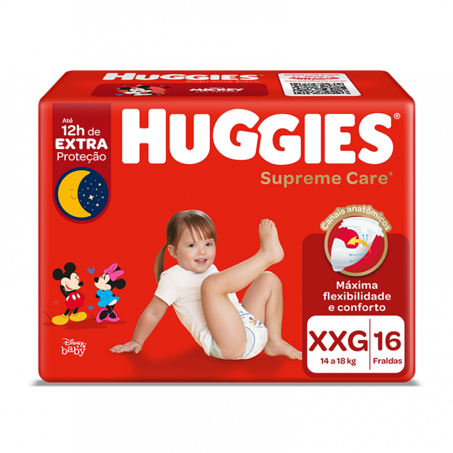 FRALDA HUGGIES SUPREME JUMBO XXG 16UN
