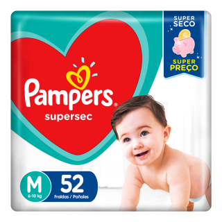 FRALDA PAMPERS SUPERSEC HIPER M 52UN