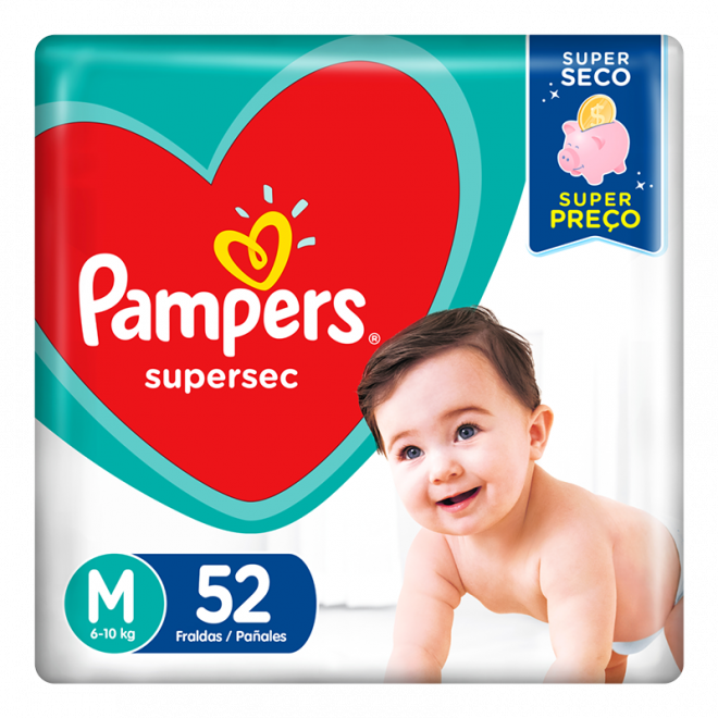 FRALDA PAMPERS SUPERSEC HIPER M 52UN