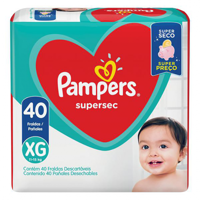 FRALDA PAMPERS SUPERSEC HIPER XG 40UN