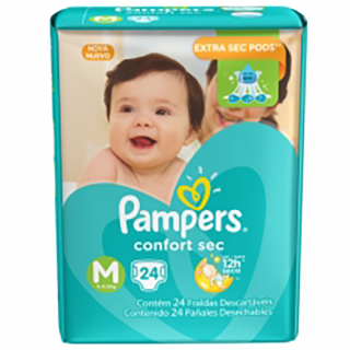 FRALDA PAMPERS CONFORTSEC PACOTAO M 24UN