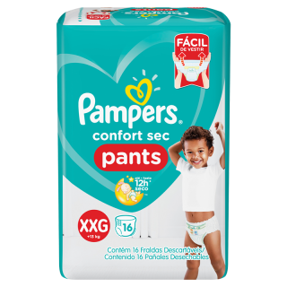 FRALDA PAMPERS PANTS CONFORT SEC XXG 16UND