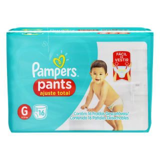 FRALDA PAMPERS PANTS AJUSTE TOTAL G 16UN