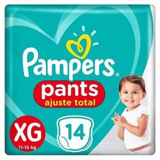FRALDA PAMPERS PANTS AJUSTE TOTAL XG 14UN