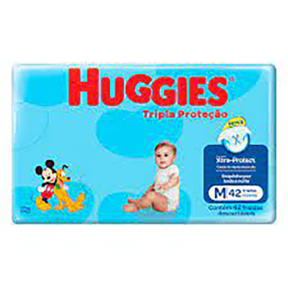 FRALDA HUGGIES TRIPLA PROTECAO MEGA M 42UN