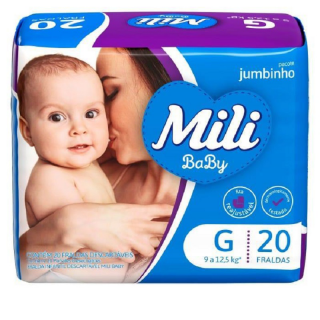 FRALDA MILI BABY JUMBINHO G C/20UN