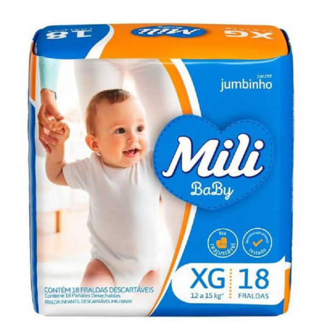 FRALDA MILI BABY JUMBINHO XG C/18UN