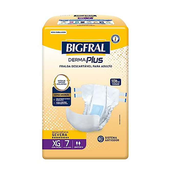 FRALDA BIGFRAL DERMA PLUS XG 7UN