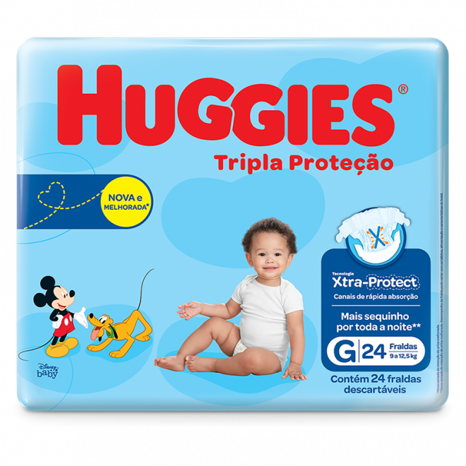 FRALDA HUGGIES TRIPLA PROTECAO JUMBO G-24UN