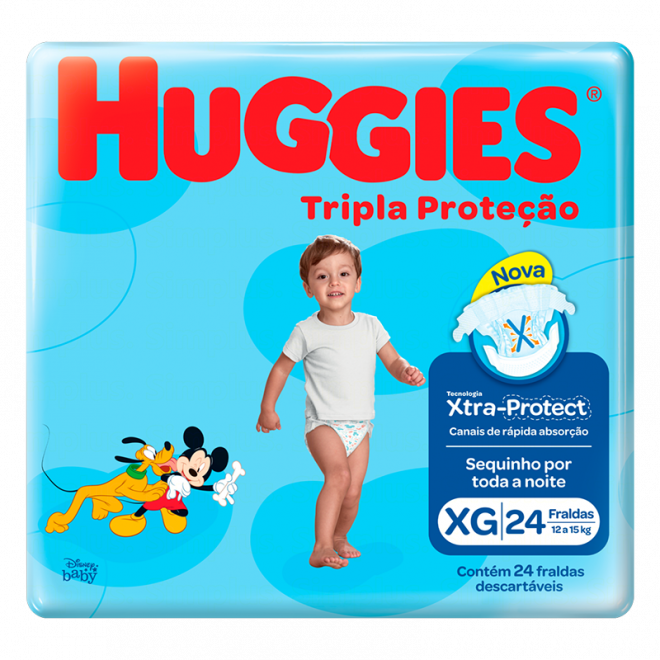 FRALDA HUGGIES TRIPLA PROTECAO JUMBO XG-22UN