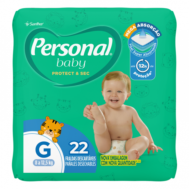 FRALDA PERSONAL BABY JUMBO PROTECT G 22UN