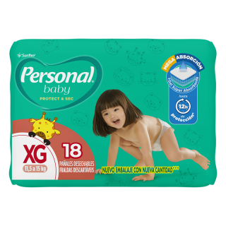 FRALDA PERSONAL BABY JUMBO PROTECT XG 18UN
