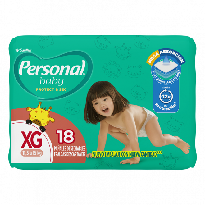 FRALDA PERSONAL BABY JUMBO PROTECT XG 18UN
