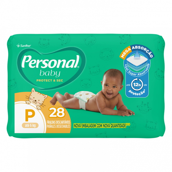 FRALDA PERSONAL BABY JUMBO PROTECT P 28UN